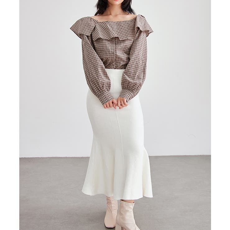 チェック柄 オフショル フリル | レースレディース  | 詳細画像7 