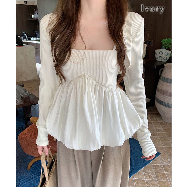 異素材 バルーン キャミブラウス | レースレディース  | 詳細画像3 