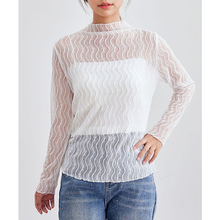 ウエーブライン 長袖 チュール | レースレディース  | 詳細画像10 