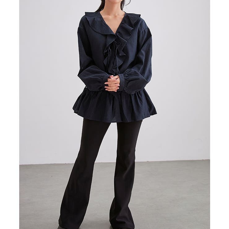 Vネック リボン付き フリル | レースレディース  | 詳細画像7 