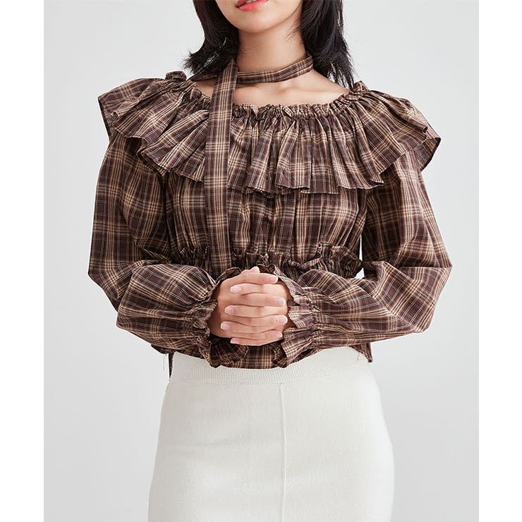 チェック柄 オフショルダー コンパクト | レースレディース  | 詳細画像11 