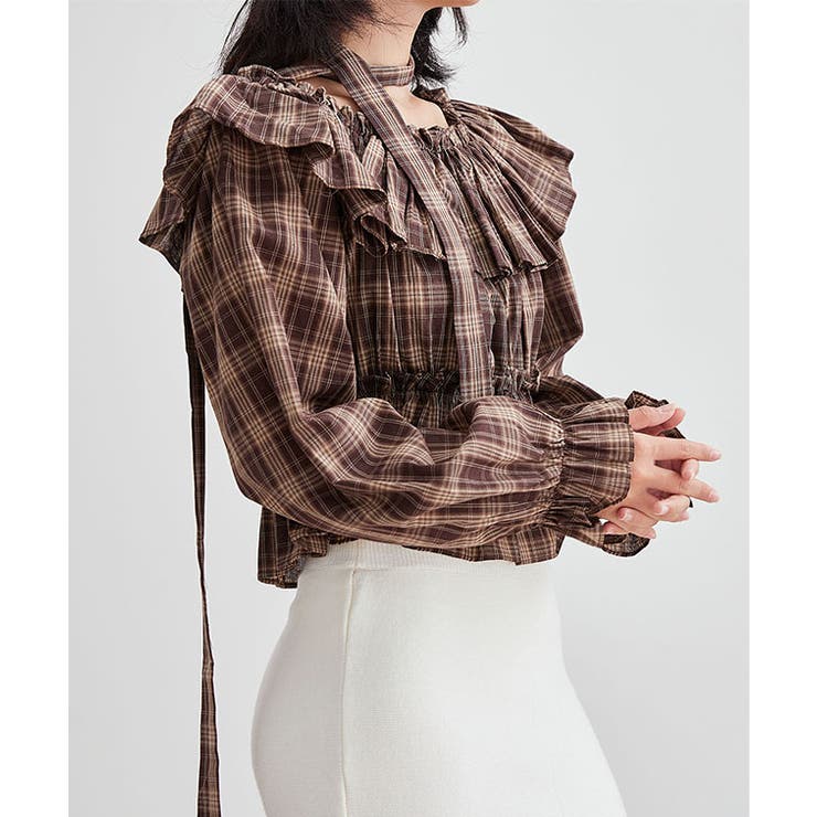 チェック柄 オフショルダー コンパクト | レースレディース  | 詳細画像12 