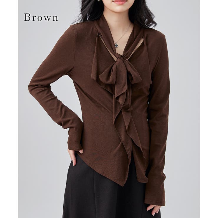 ボウタイ付き ラッフル フリル | レースレディース  | 詳細画像11 