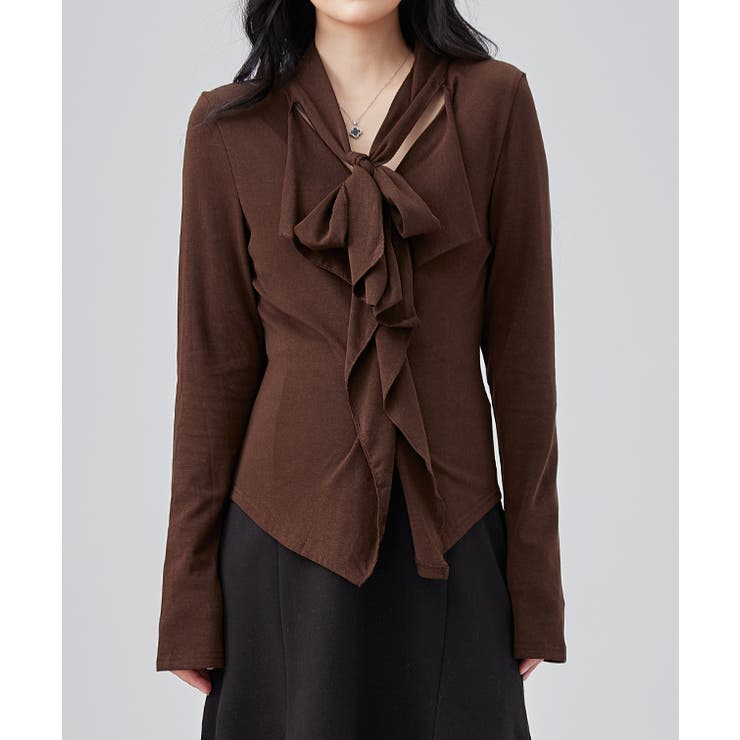 ボウタイ付き ラッフル フリル | レースレディース  | 詳細画像12 