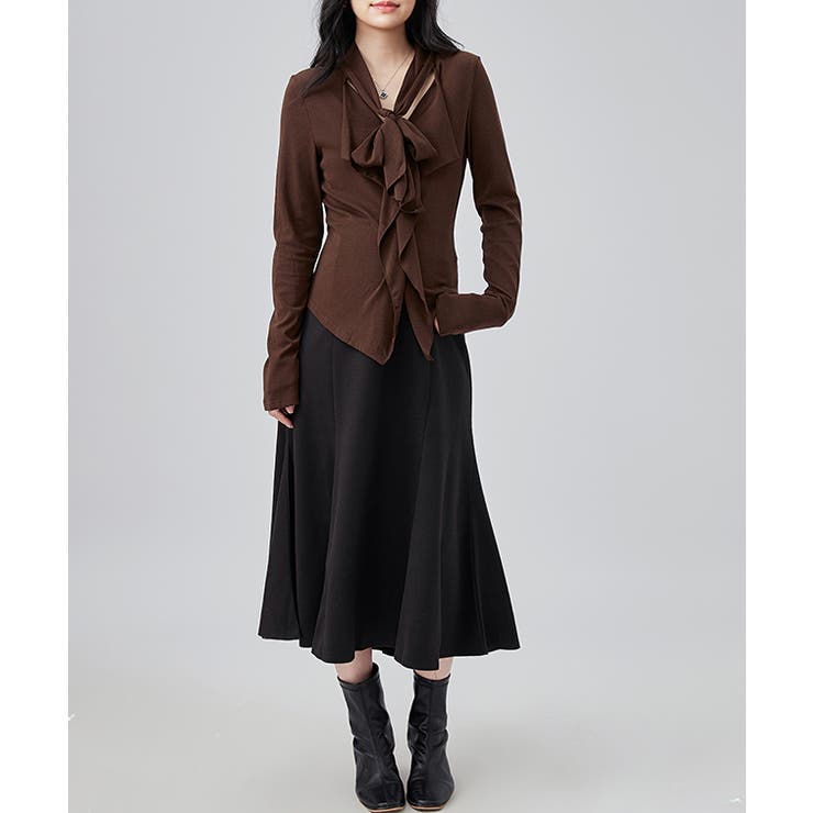 ボウタイ付き ラッフル フリル | レースレディース  | 詳細画像14 