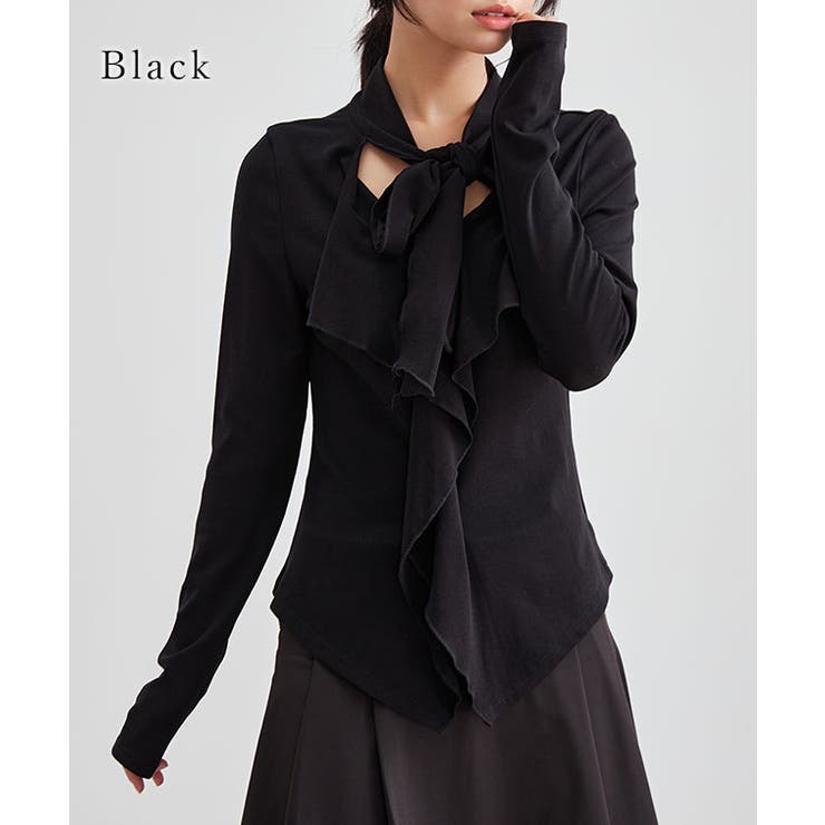 ボウタイ付き ラッフル フリル | レースレディース  | 詳細画像3 