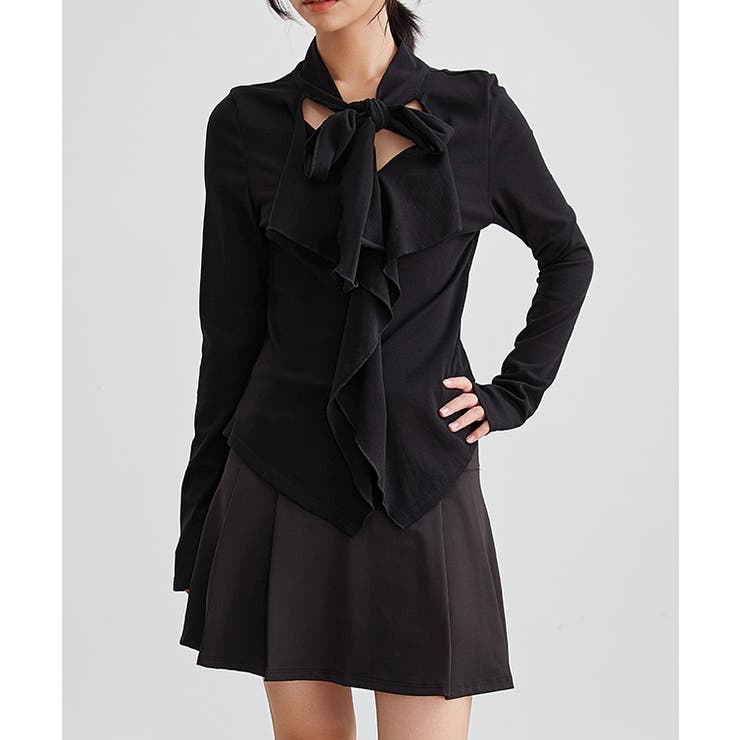 ボウタイ付き ラッフル フリル | レースレディース  | 詳細画像4 