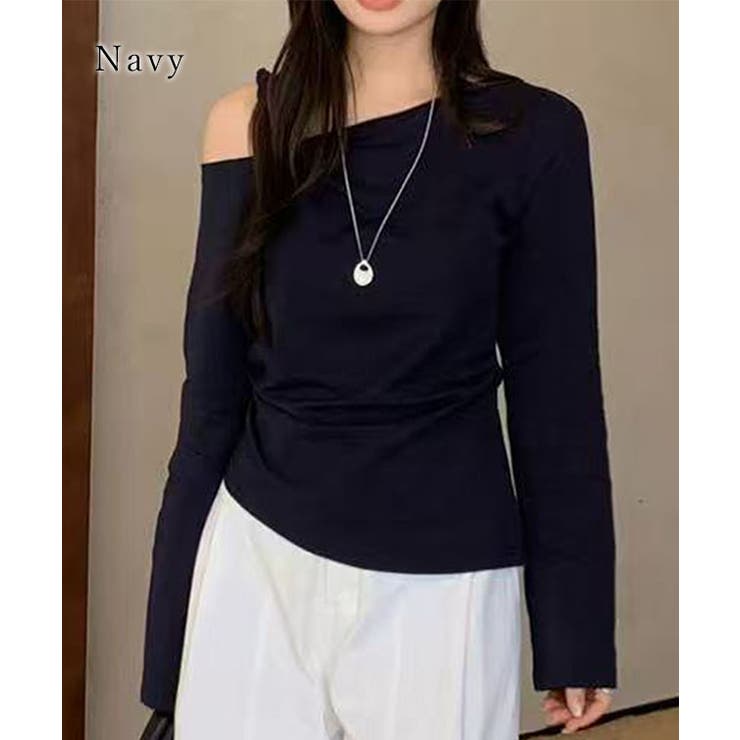 サイドギャザー ワンショルダー 長袖 | レースレディース  | 詳細画像6 