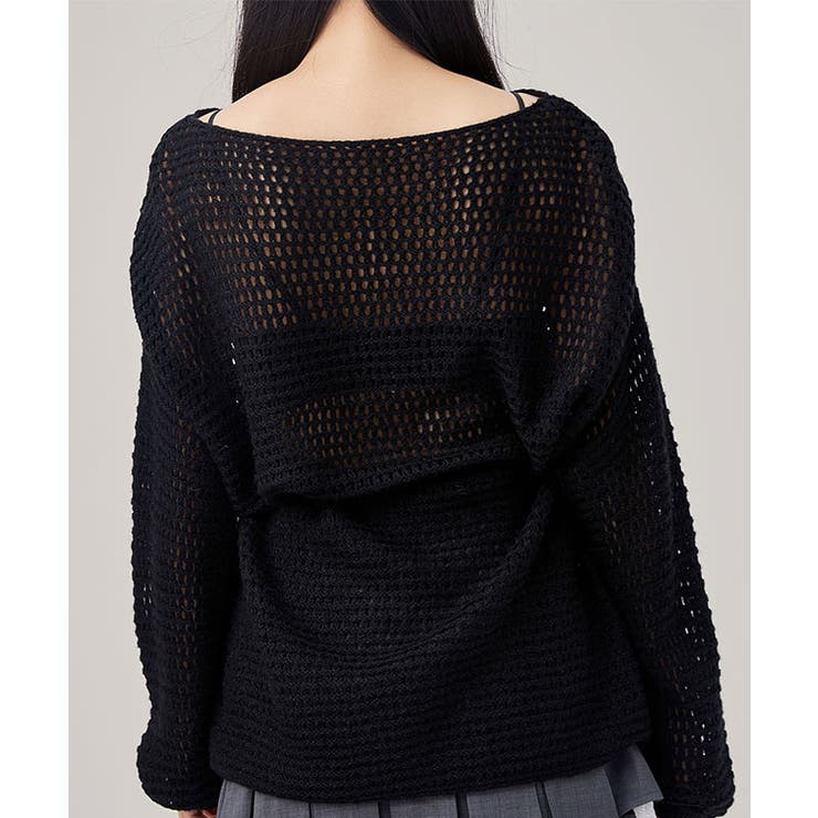 メッシュ編み ウエストリボン 長袖 | レースレディース  | 詳細画像15 