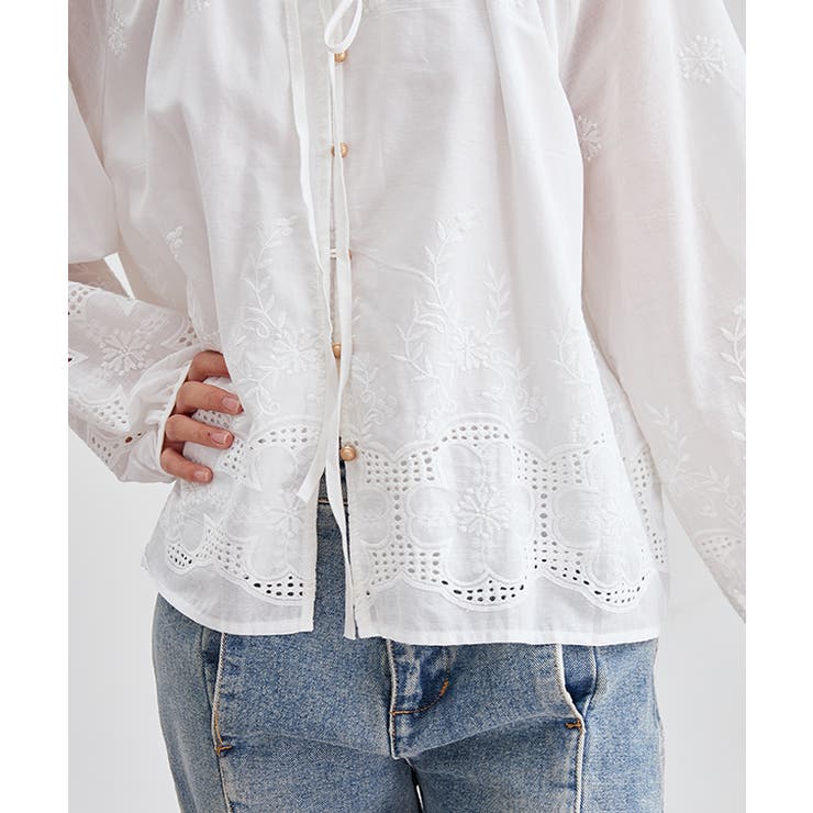 カットレース 花柄 ボタン | レースレディース  | 詳細画像18 