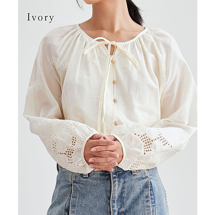 カットレース 花柄 ボタン | レースレディース  | 詳細画像7 