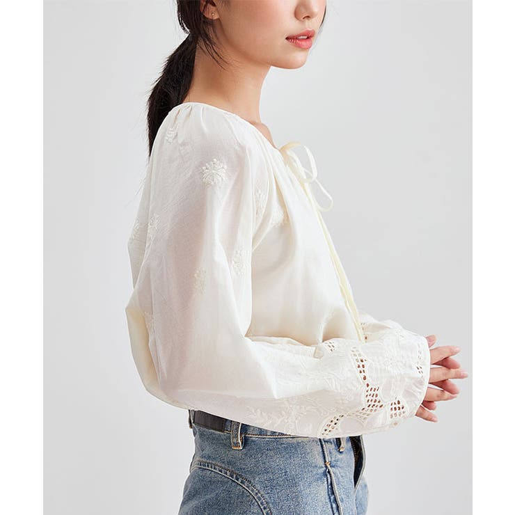 カットレース 花柄 ボタン | レースレディース  | 詳細画像8 