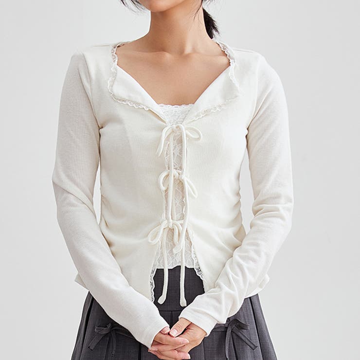 フロント リボン 配レース | レースレディース  | 詳細画像1 