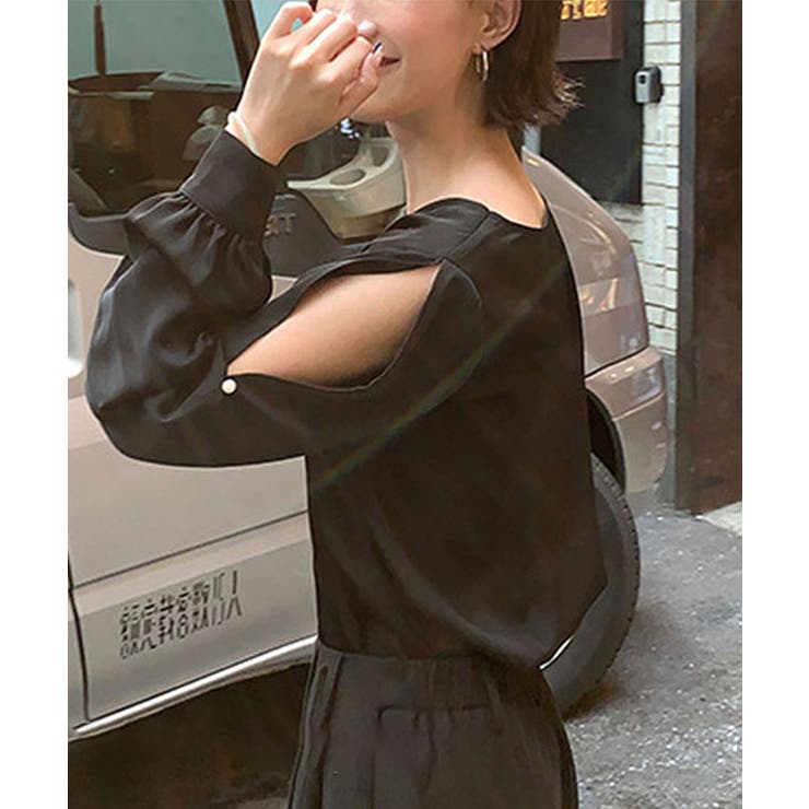 ドレープカラー オープンショルダー パール付き | レースレディース  | 詳細画像4 