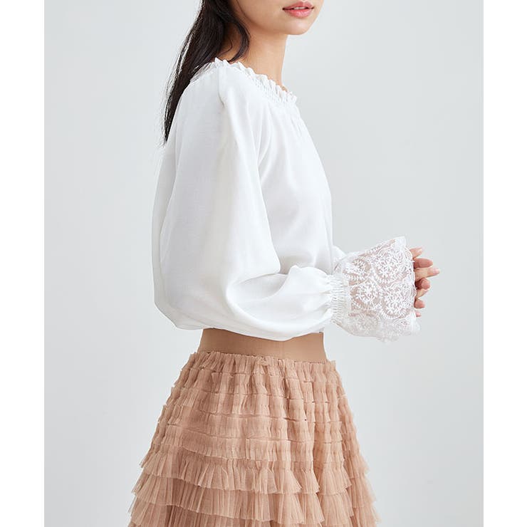 配レース シャーリング ギャザー | レースレディース  | 詳細画像15 