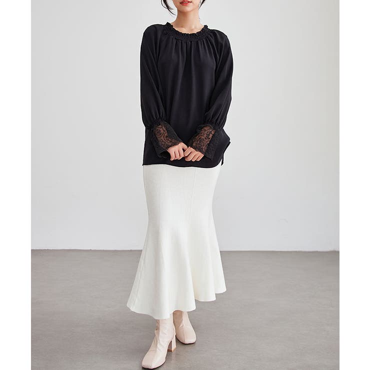 配レース シャーリング ギャザー | レースレディース  | 詳細画像4 