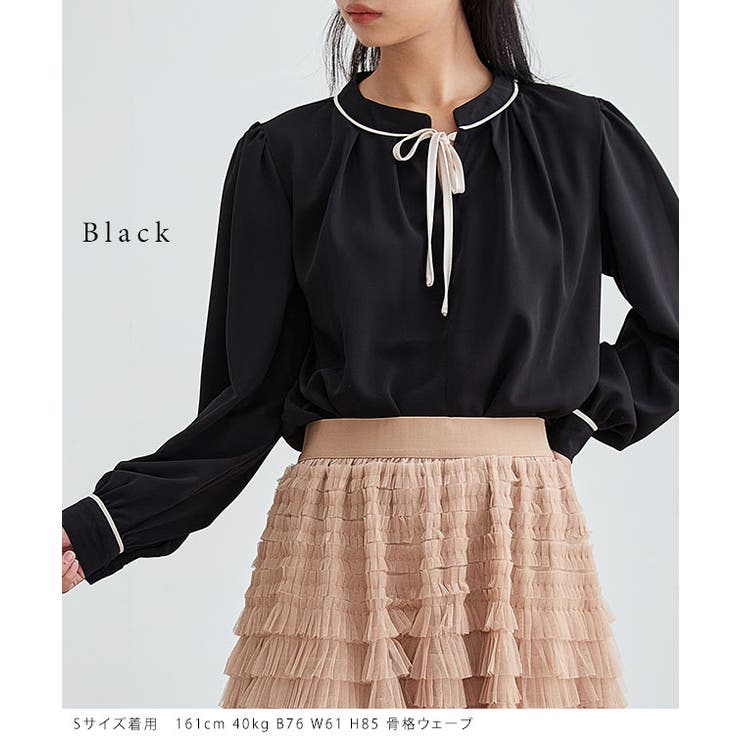 袖ボタン リボン付き 長袖 | レースレディース  | 詳細画像3 