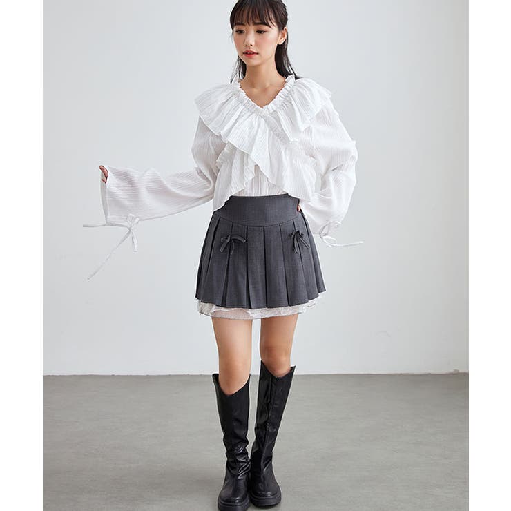 クロス フリル Vネック | レースレディース  | 詳細画像16 