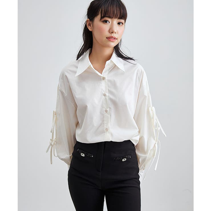 配リボン ソリッドカラー 前開き | レースレディース  | 詳細画像16 