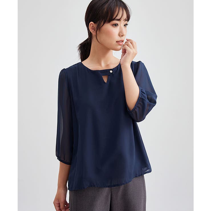 ボタン付き キーネック 7分袖 | レースレディース  | 詳細画像8 