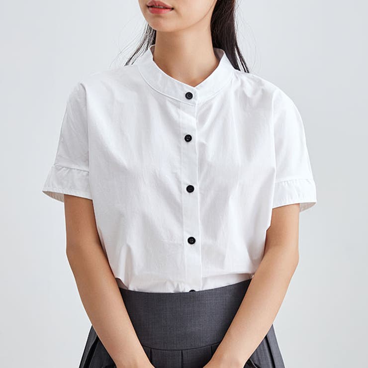 バンドカラー 前開き 半袖 | レースレディース  | 詳細画像1 