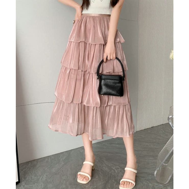 サテン調 4段 フリル | レースレディース  | 詳細画像13 