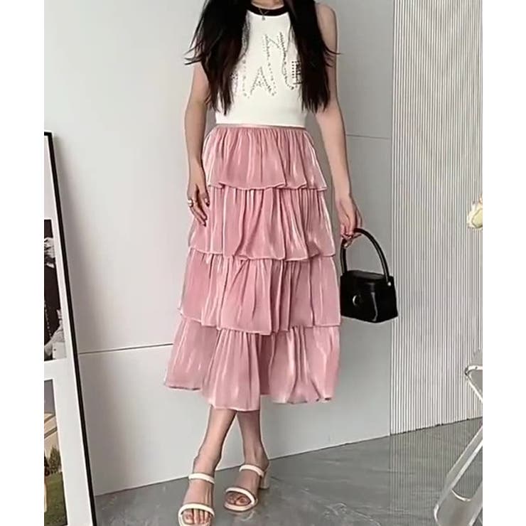 サテン調 4段 フリル | レースレディース  | 詳細画像14 