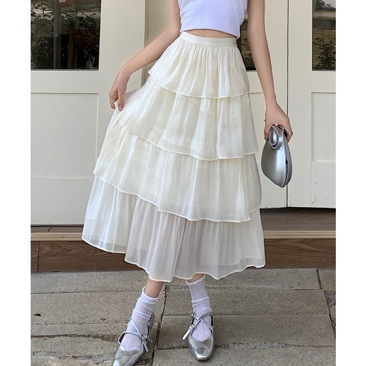 サテン調 4段 フリル | レースレディース  | 詳細画像16 