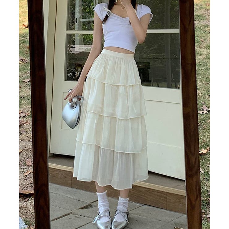 サテン調 4段 フリル | レースレディース  | 詳細画像17 