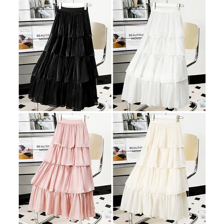 サテン調 4段 フリル | レースレディース  | 詳細画像19 