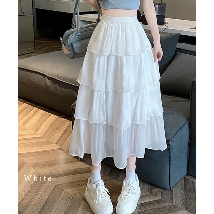 サテン調 4段 フリル | レースレディース  | 詳細画像8 