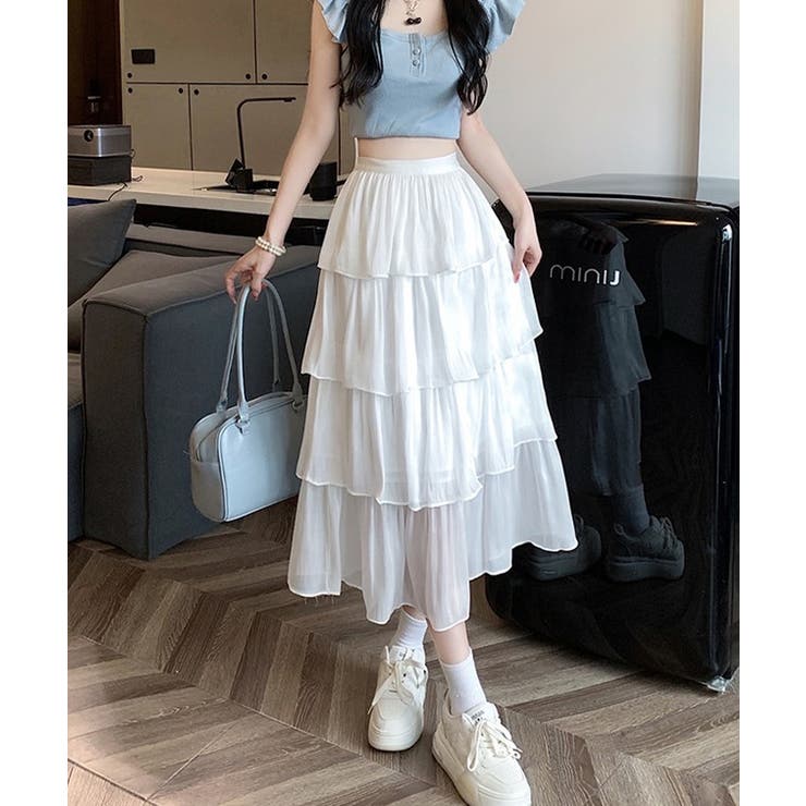 サテン調 4段 フリル | レースレディース  | 詳細画像9 