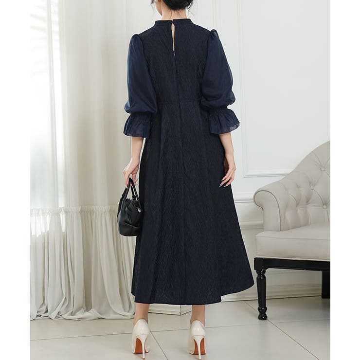 スタンドカラー 異素材 ドッキング | レースレディース  | 詳細画像10 