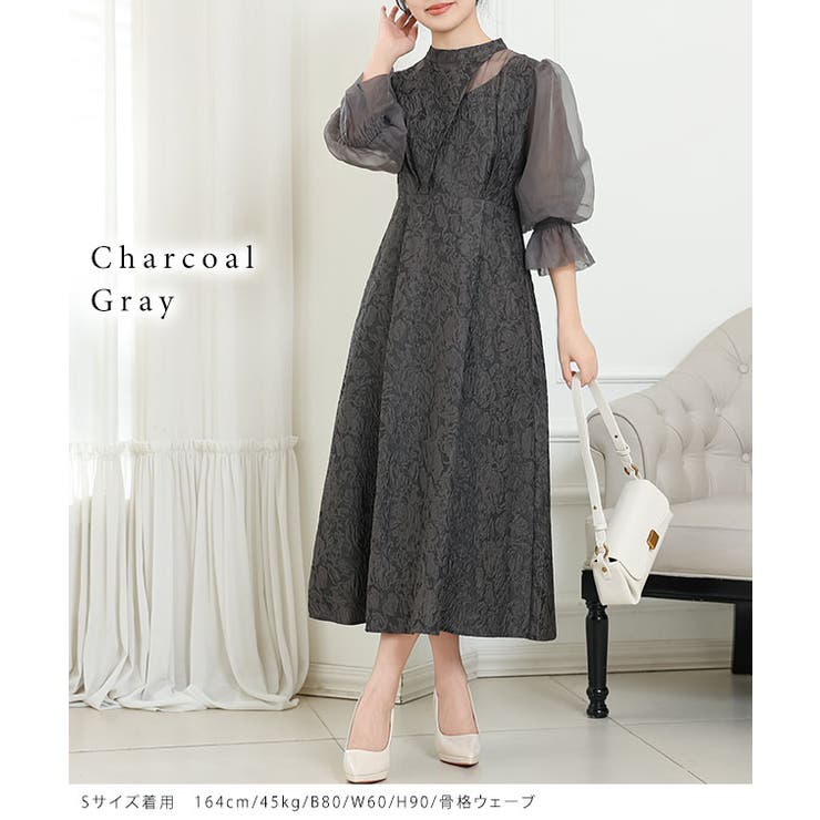 スタンドカラー 異素材 ドッキング | レースレディース  | 詳細画像11 