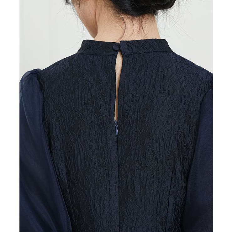 スタンドカラー 異素材 ドッキング | レースレディース  | 詳細画像16 