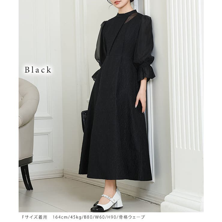 スタンドカラー 異素材 ドッキング | レースレディース  | 詳細画像3 