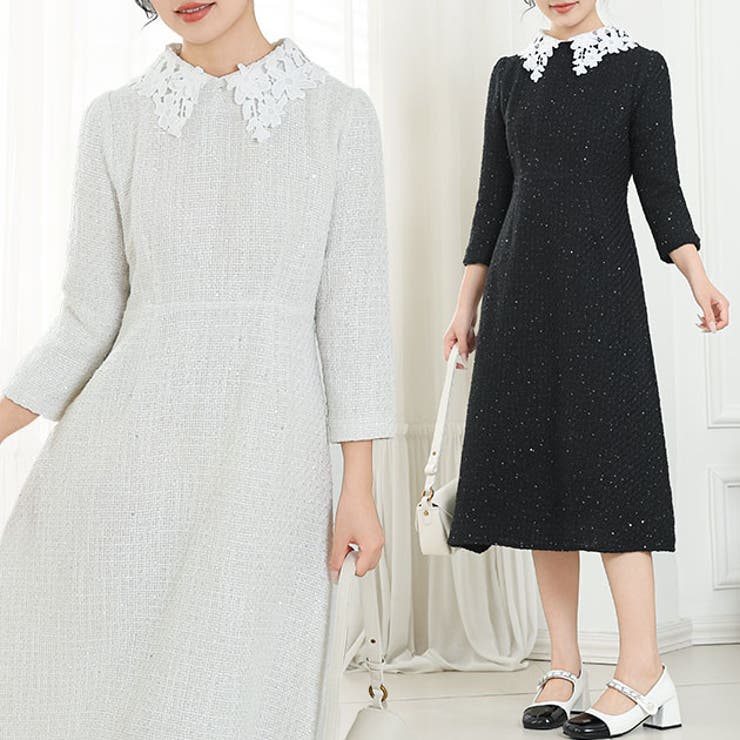 フラワー レース襟付き 7分袖 | レースレディース  | 詳細画像1 