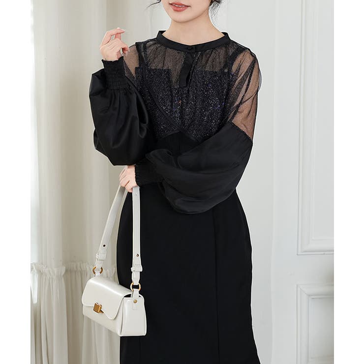 【2点セット】シアー ボレロ付き Iライン | レースレディース  | 詳細画像4 