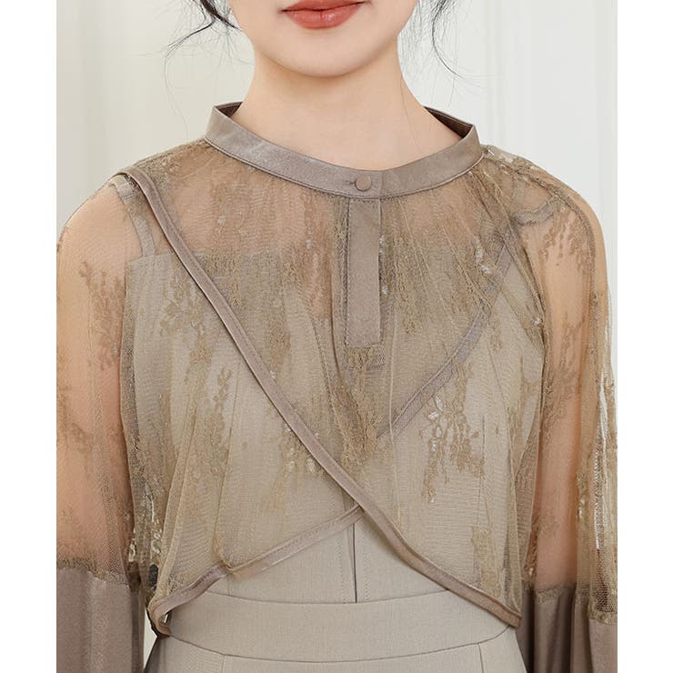 花柄 ボレロ付き Iライン | レースレディース  | 詳細画像17 