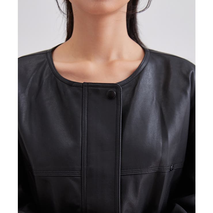 レザー調 ノーカラー コンパクト | レースレディース  | 詳細画像8 