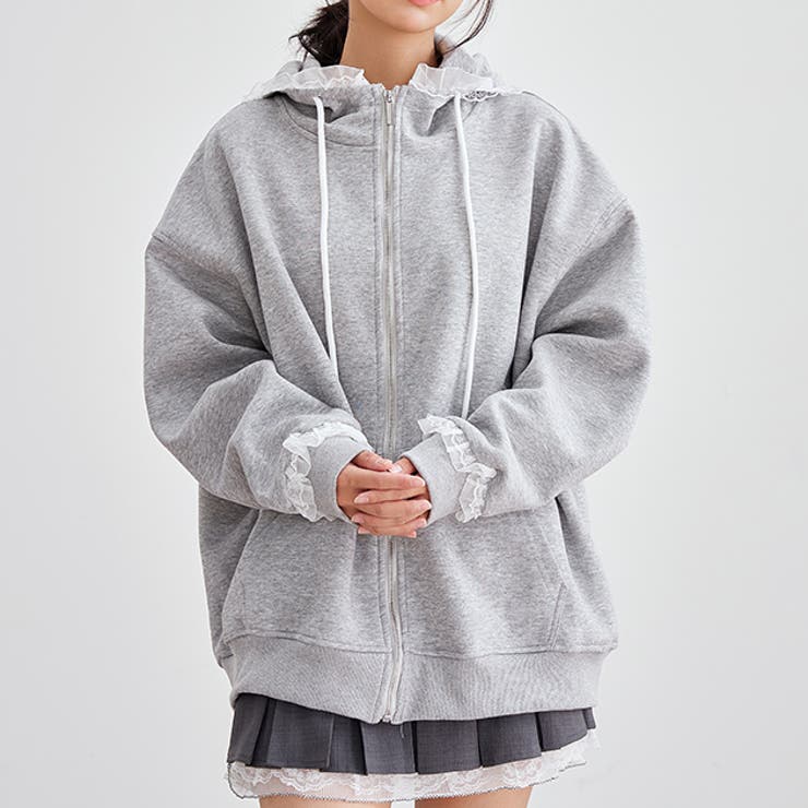 配レース ジップアップ 長袖 | レースレディース  | 詳細画像1 