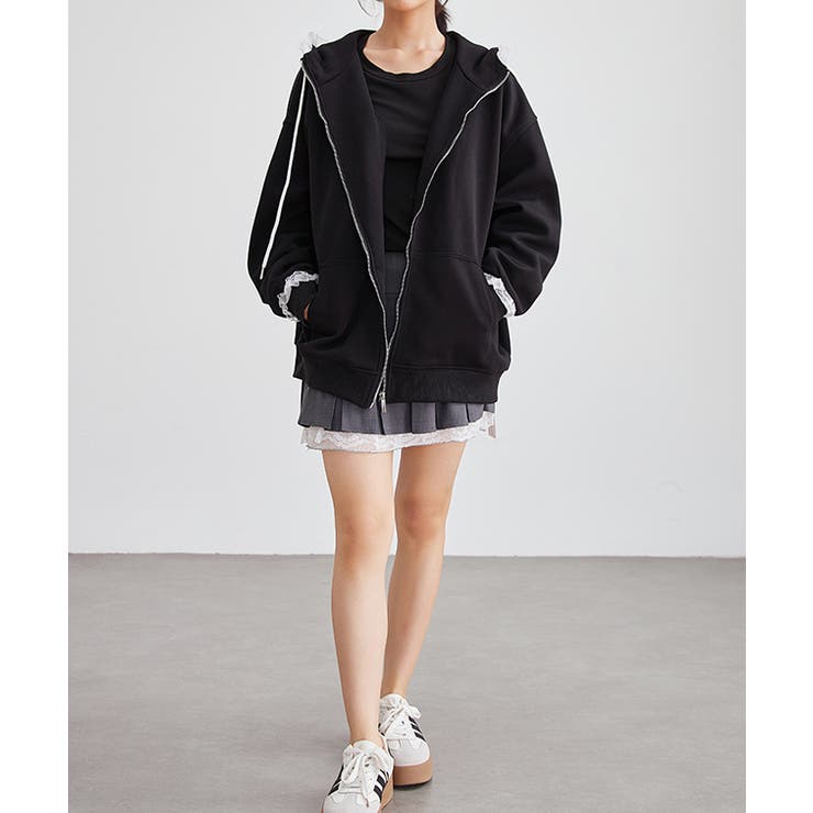 配レース ジップアップ 長袖 | レースレディース  | 詳細画像7 