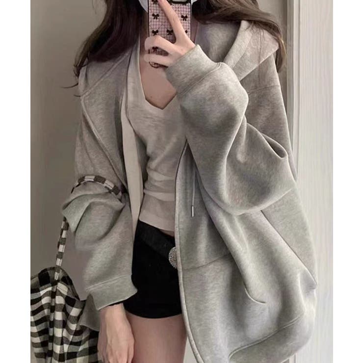 オーバーサイズ フード付き ジップアップ | レースレディース  | 詳細画像6 