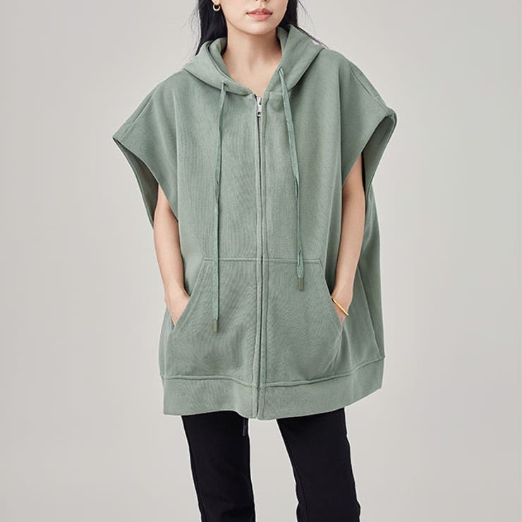 半袖 ジップアップ フーデット | レースレディース  | 詳細画像1 