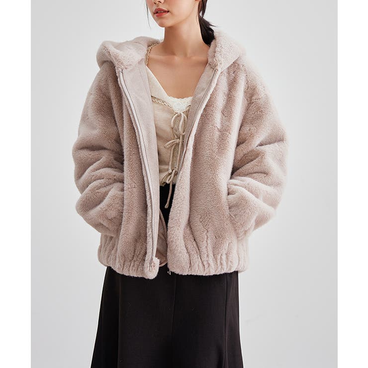 ソリッドカラー フード付き ボア | レースレディース  | 詳細画像9 