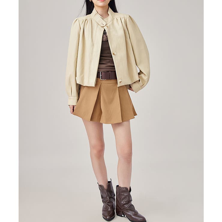 スタンドカラー ギャザー フライフロント | レースレディース  | 詳細画像6 