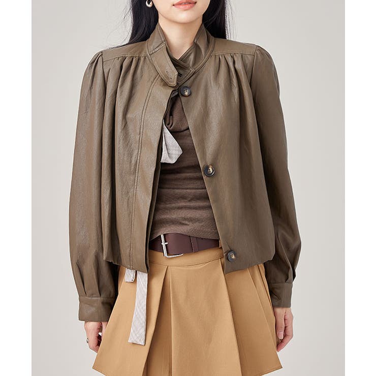 スタンドカラー ギャザー フライフロント | レースレディース  | 詳細画像9 