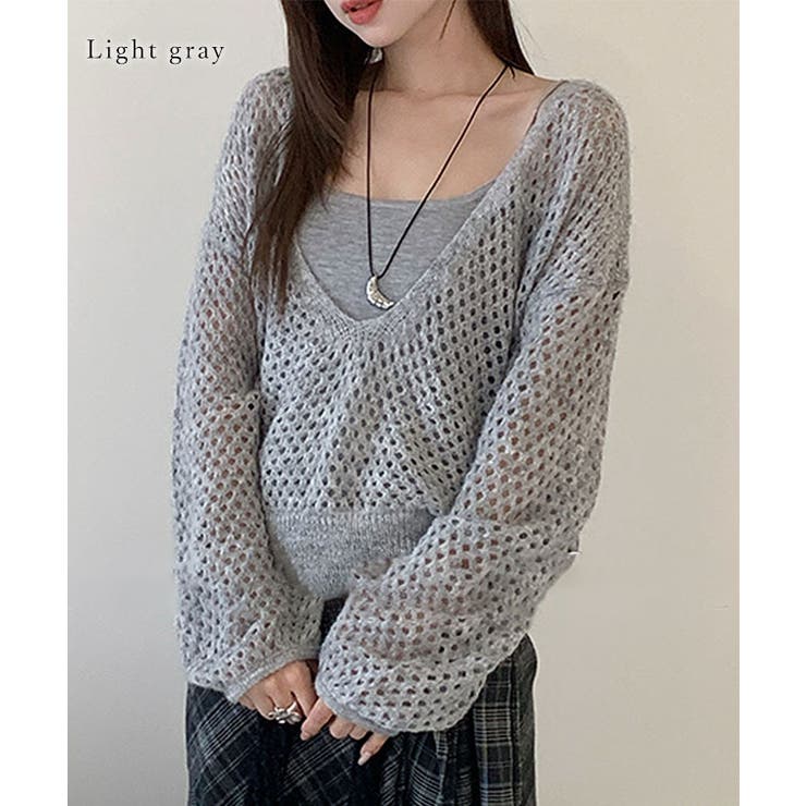 【2点セット】メッシュ編み インナー付き レイヤード | レースレディース  | 詳細画像13 