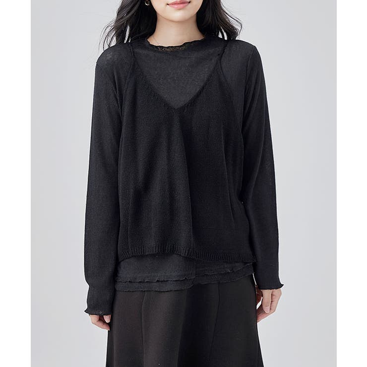 【2点セット】ソリッドカラー 裾フリル ニット | レースレディース  | 詳細画像4 