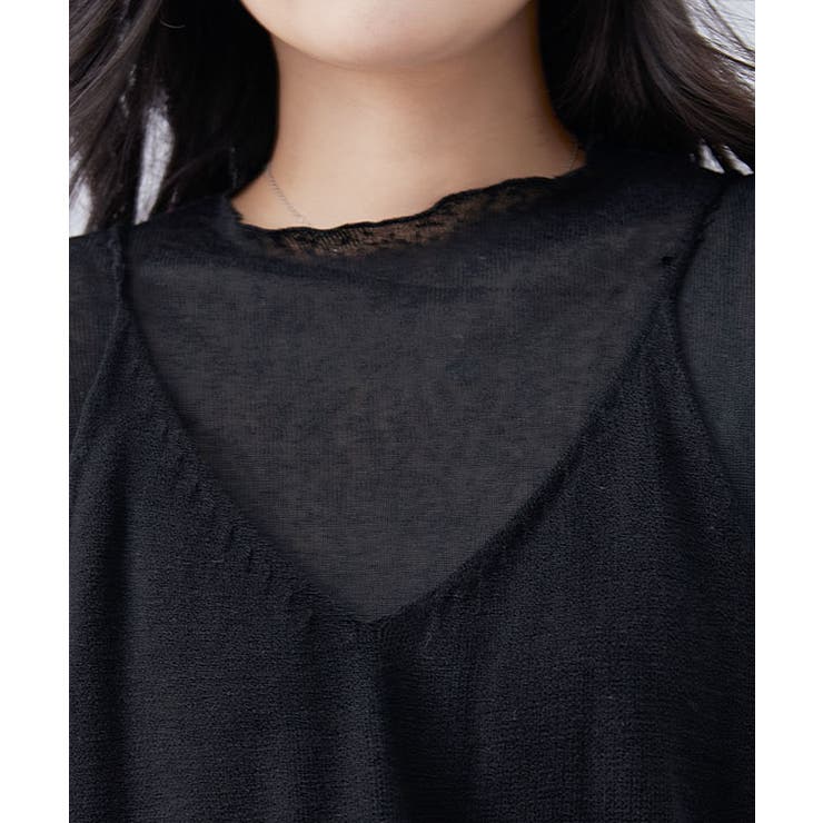 【2点セット】ソリッドカラー 裾フリル ニット | レースレディース  | 詳細画像7 